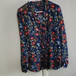 Floral Navy Blouse